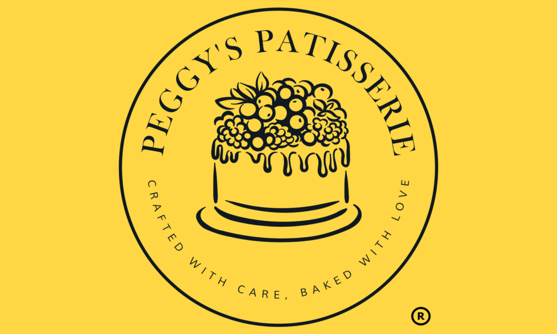 Peggys Patisserie yellow circular logo Peggys Patisserie yellow circular logo